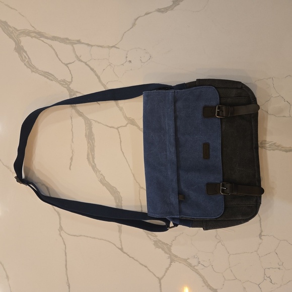 Siddhartha Canvas Festival Messenger Crossbody Bag Blue Gray - Picture 1 of 10
